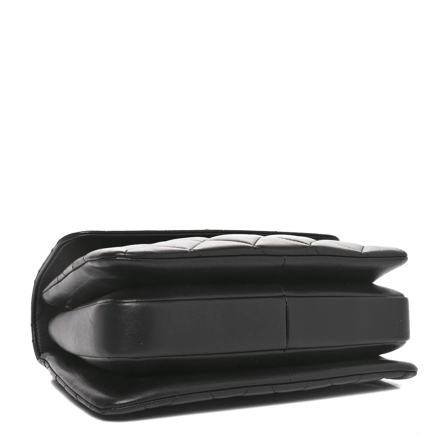 Lambskin Quilted Small Trendy CC Dual Handle Flap Bag Black - Top Club