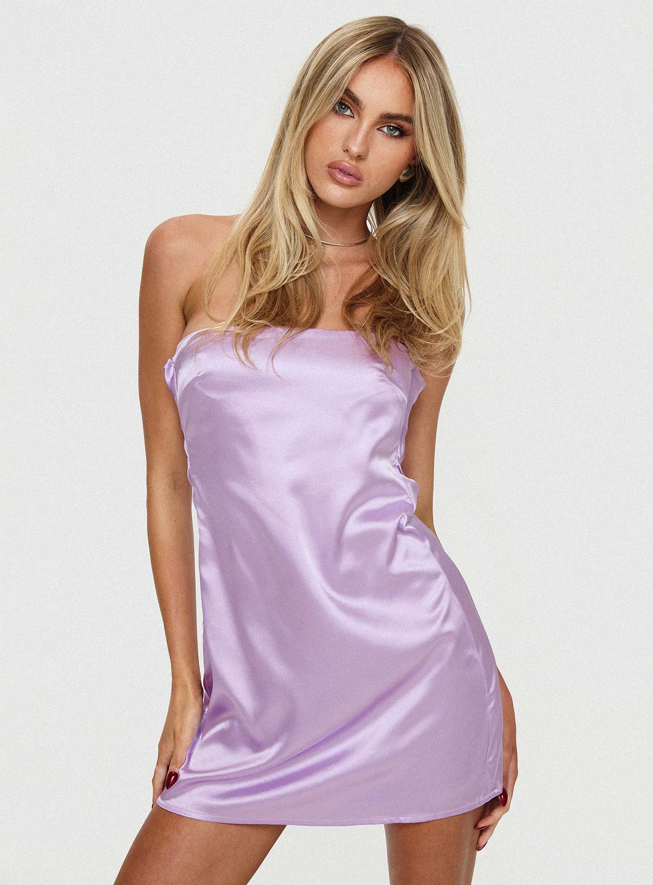 Shaya Strapless Mini Dress Lilac