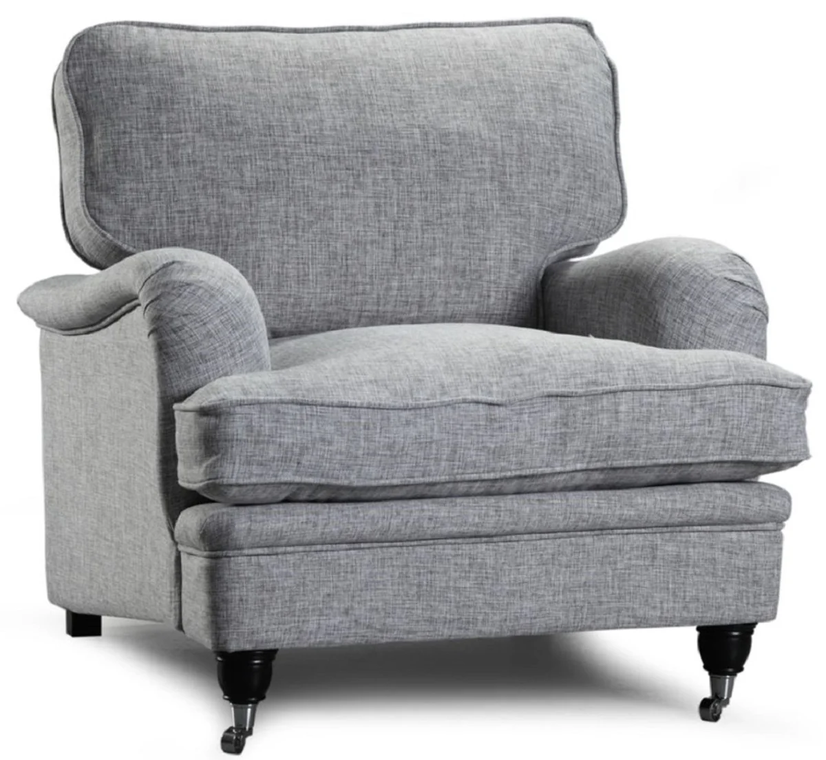 Luxury armchair gray / black 90 x 98 x H. 92 cm - Living room armchair - Living room furniture - Luxury collection