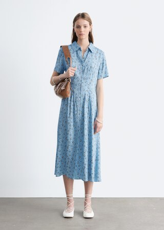 & Other Stories PLEATED WAIST SHIRT DRESS