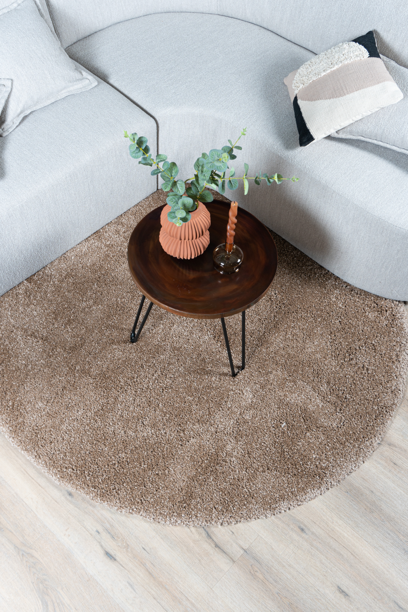 Karpet Rome Sand Rond ø160 cm