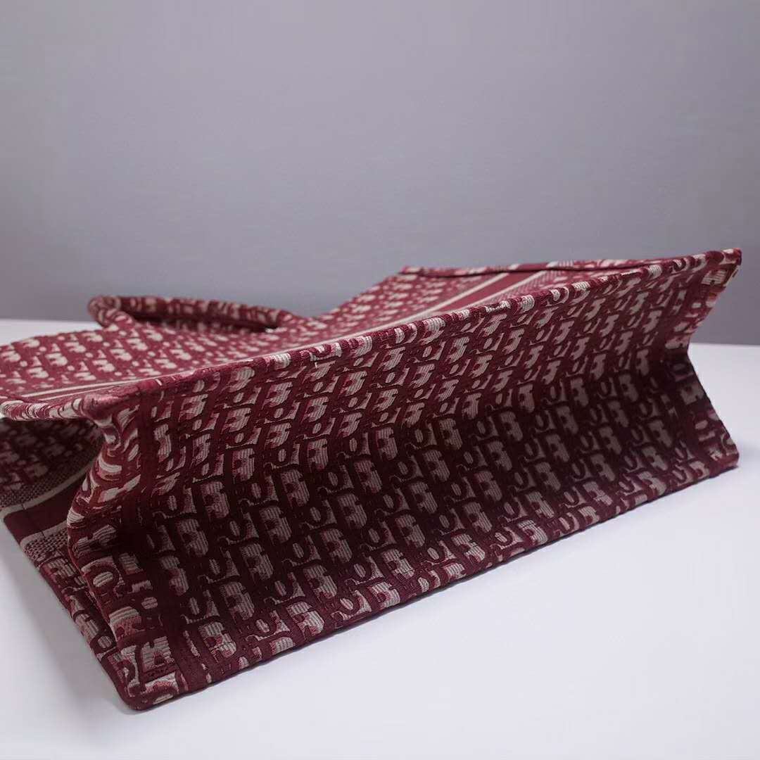 CD Unisex CD Book Tote Maroon CD Oblique Embroidered Velvet - Top Club