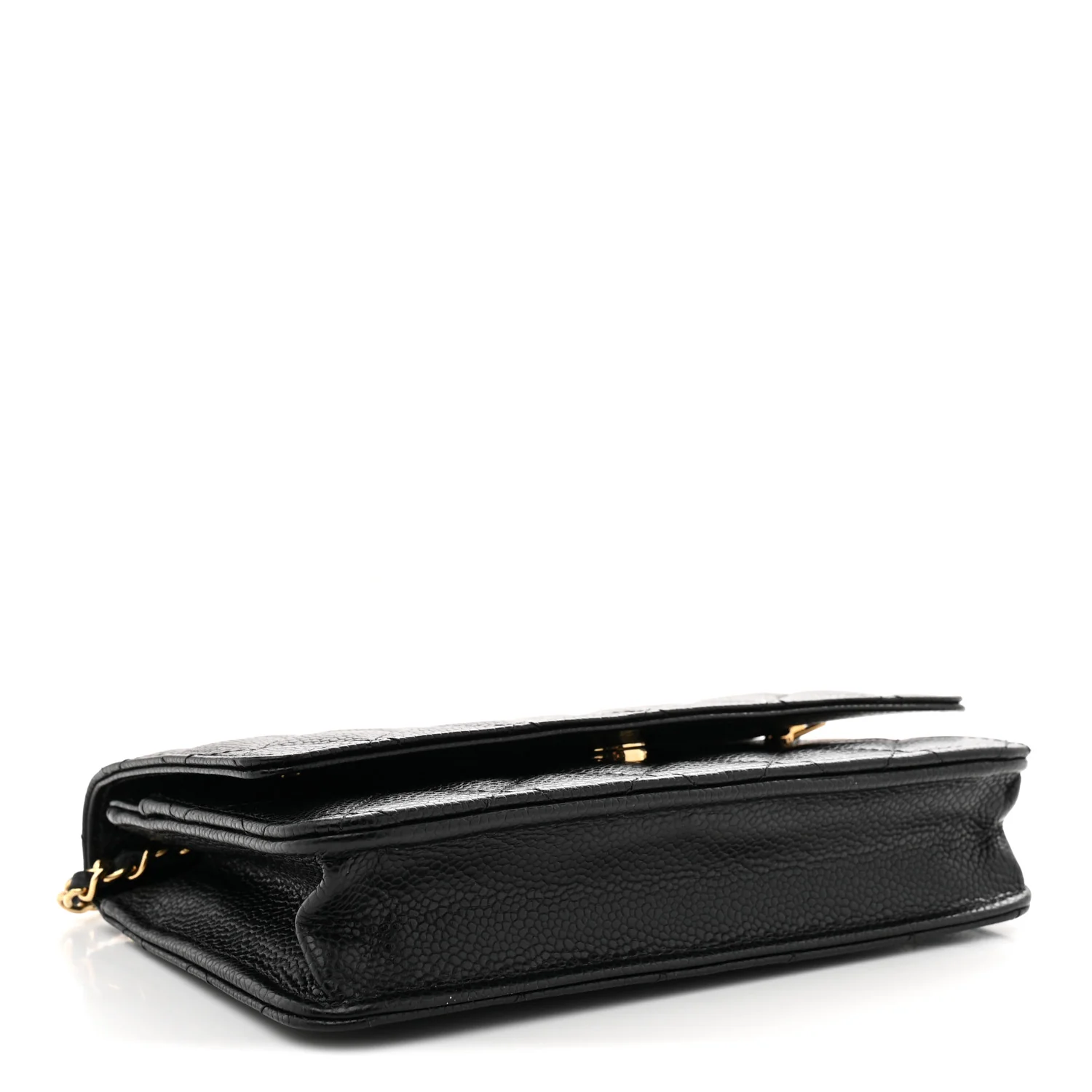 Caviar Quilted Wallet on Chain WOC Black - Top Club