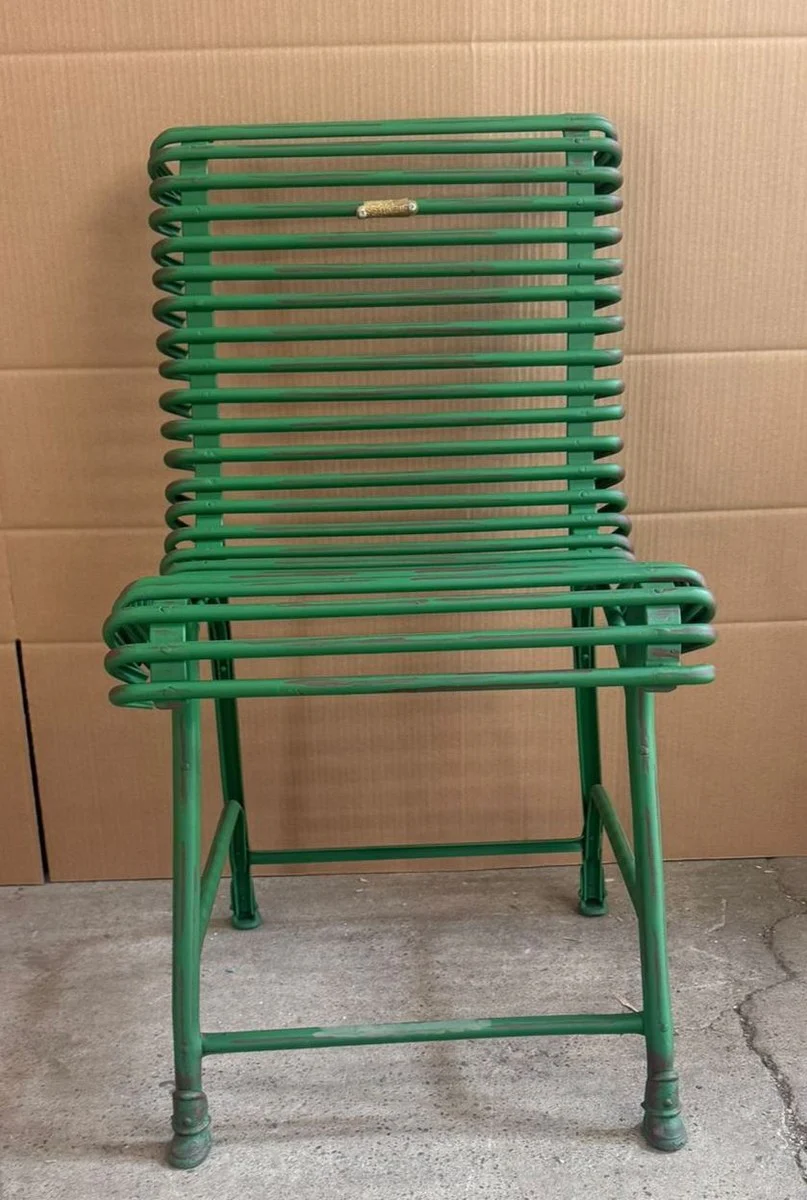 Art Nouveau wrought iron garden chair antique green - Baroque & Art Nouveau garden furniture