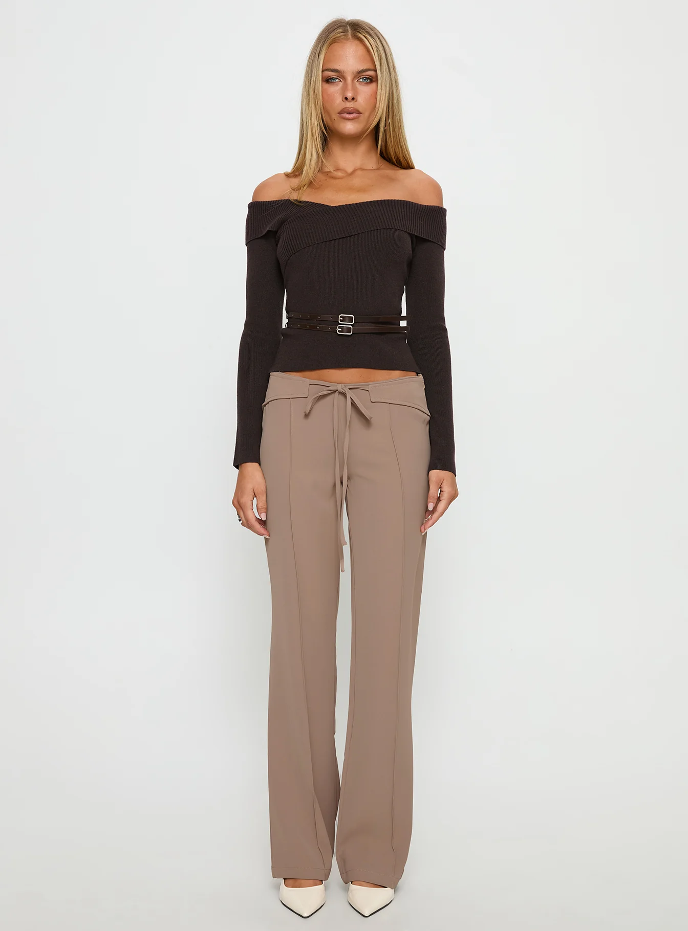 Narratives Wrap Tie Trouser Pant Taupe