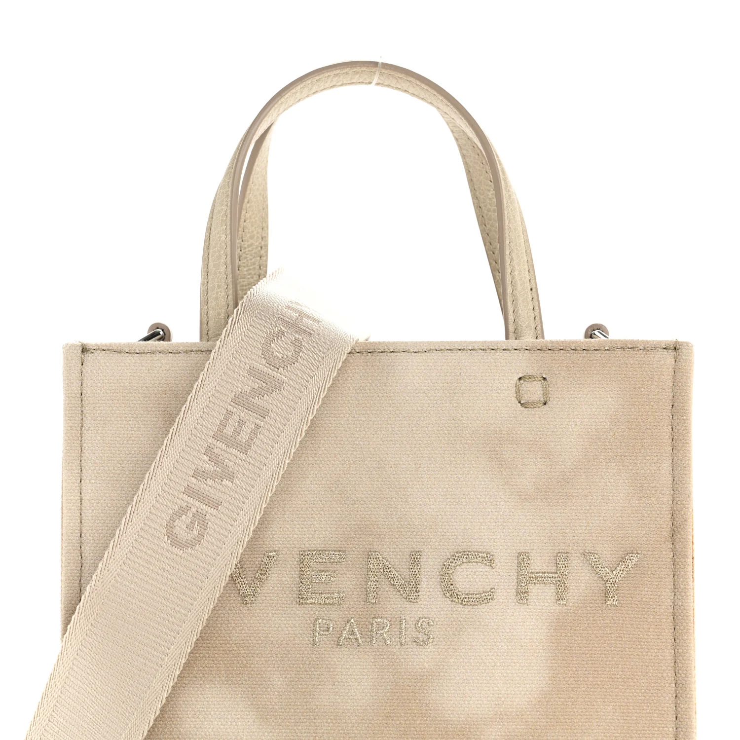 Tie Dye Canvas Mini G Shopping Tote Beige - Top Club