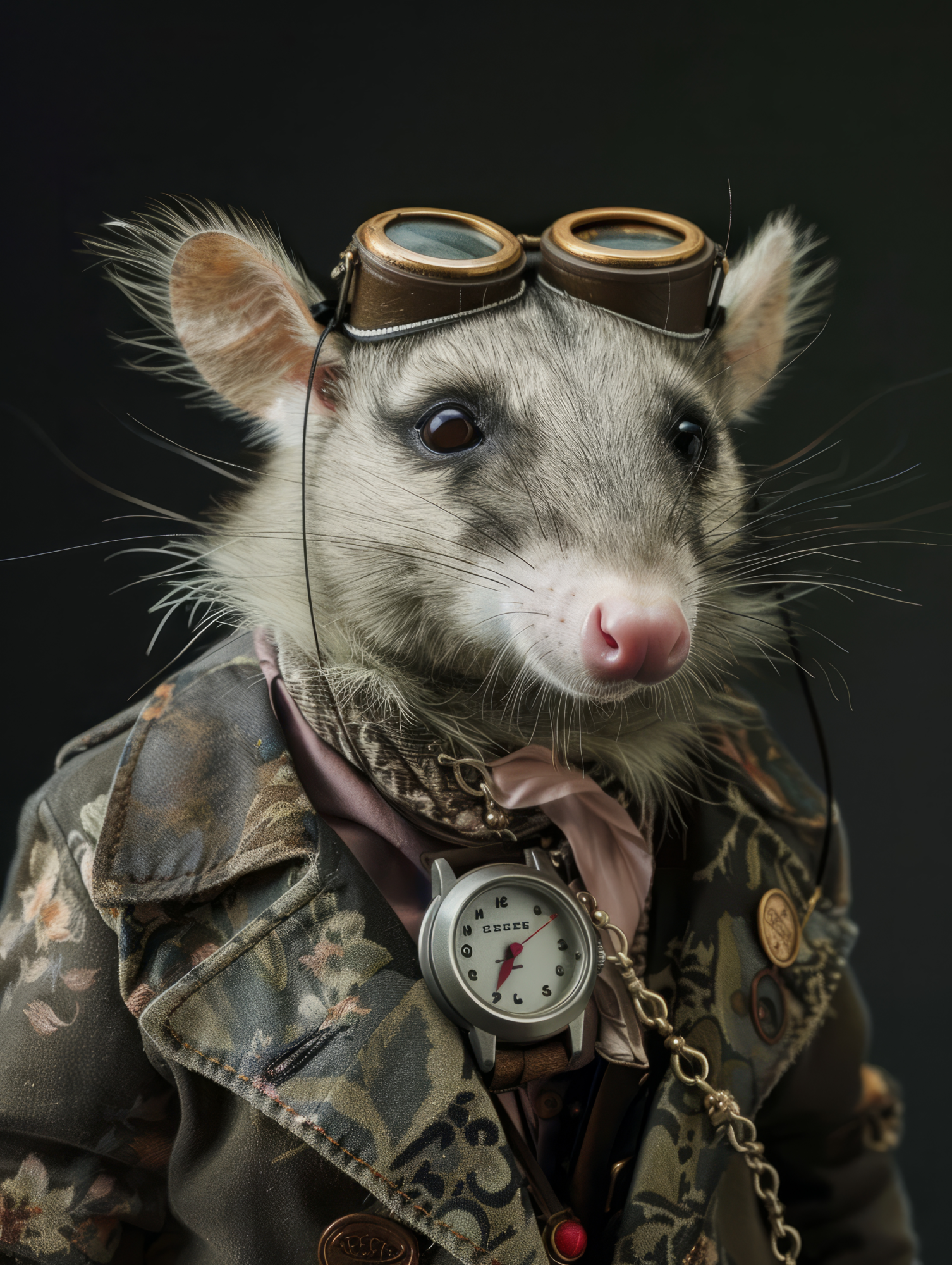 Canvas schilderij van een Opossum 100x200 cm