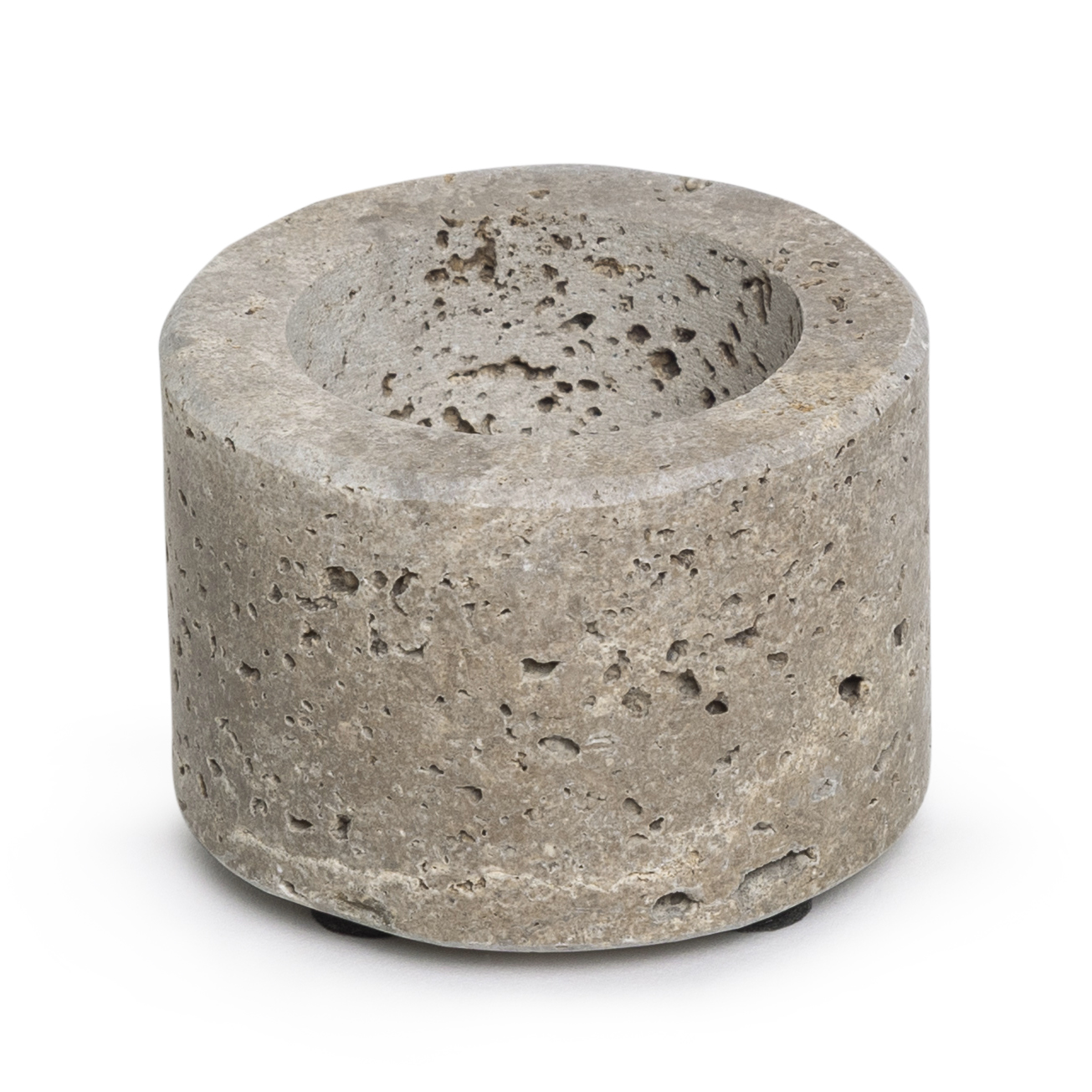 Waxinelichthouder cilinder Titanium Travertine S 6x4cm