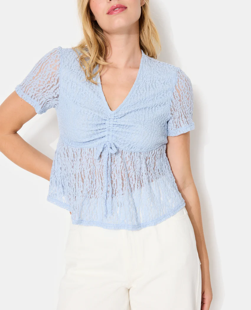 Pimkie Top en dentelle avec col V et lien coulissé