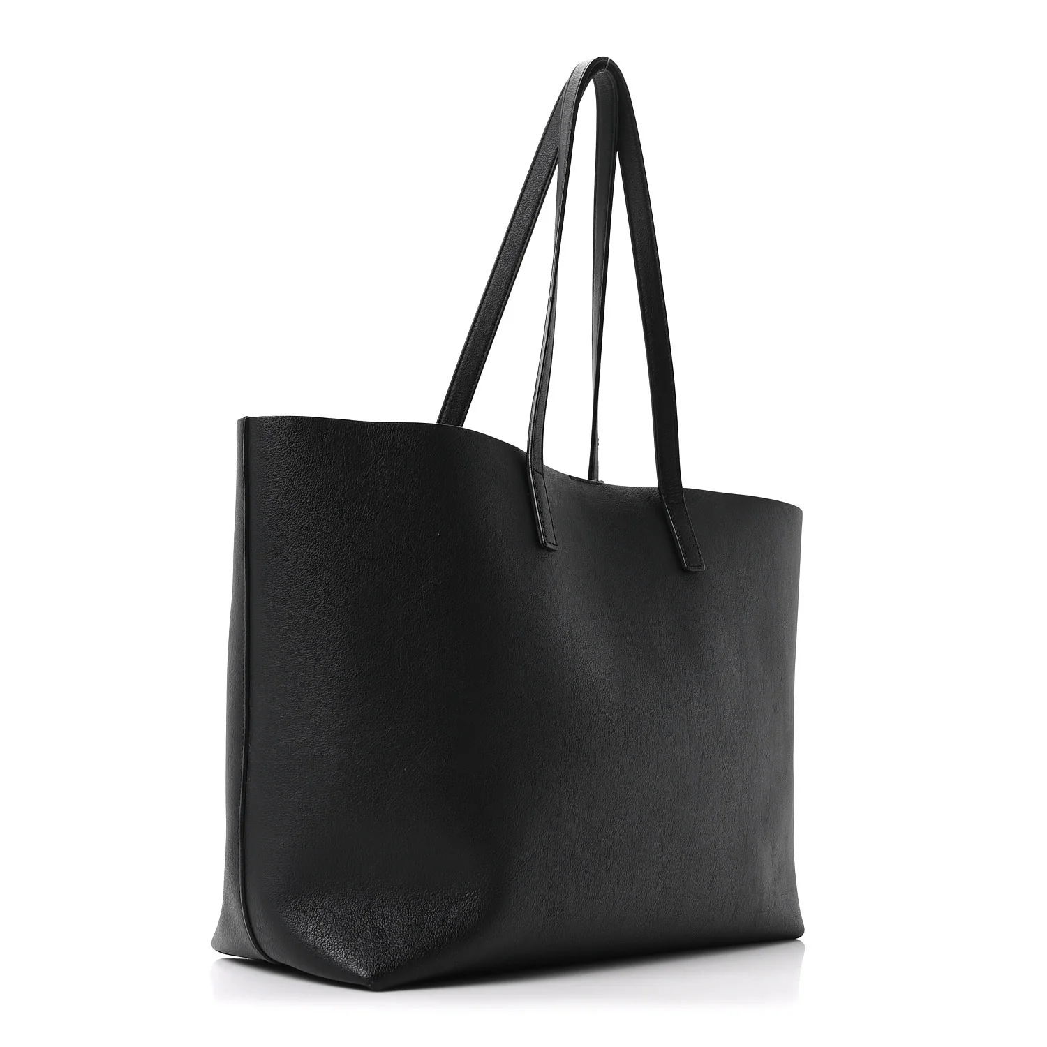 Calfskin Large Shopping Tote Black - Top Club