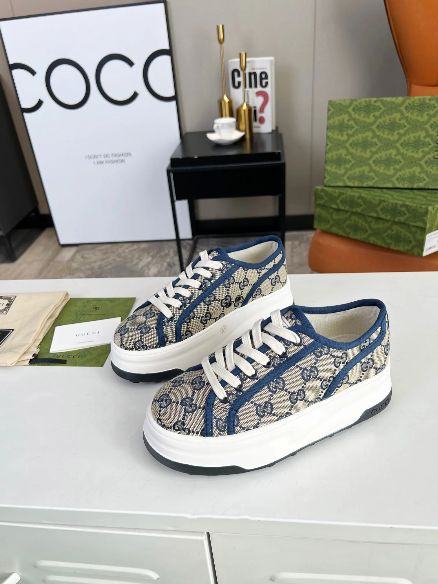 Gucci Women's GG Canvas Platform Sneakers For Fashion - Forward Looks - Sneaker Replica Workshop