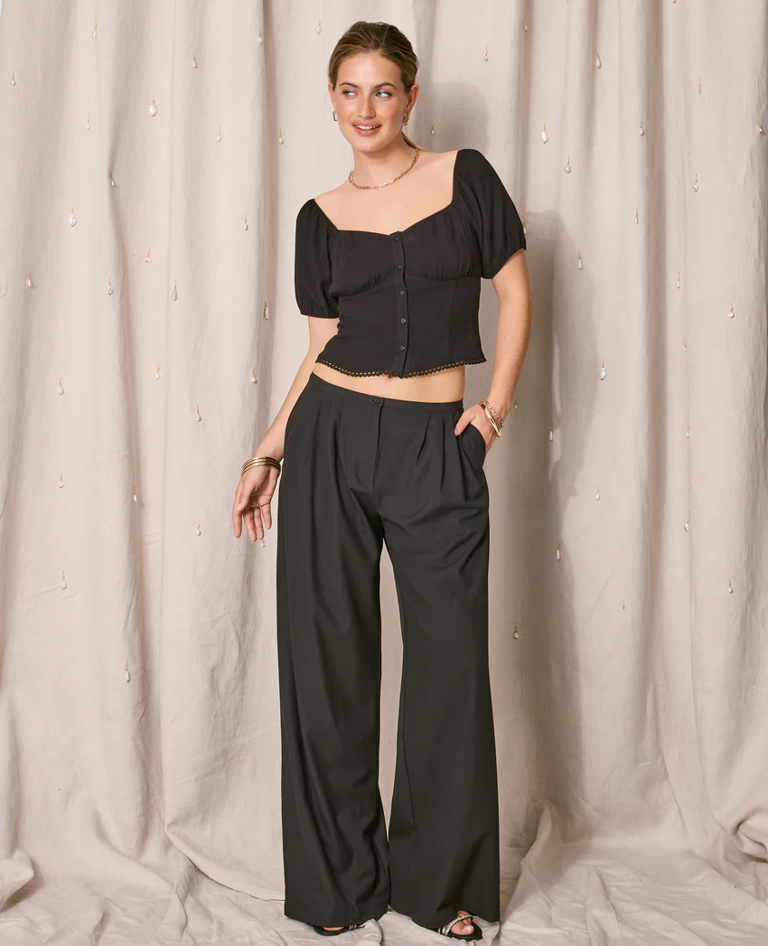 Pimkie Blouse manches ballons avec finitions croquet