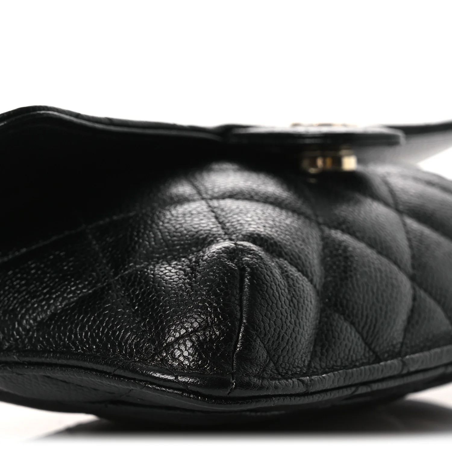 Caviar Fabric Foldable Tote Bag With Chain Black Multicolor - Top Club