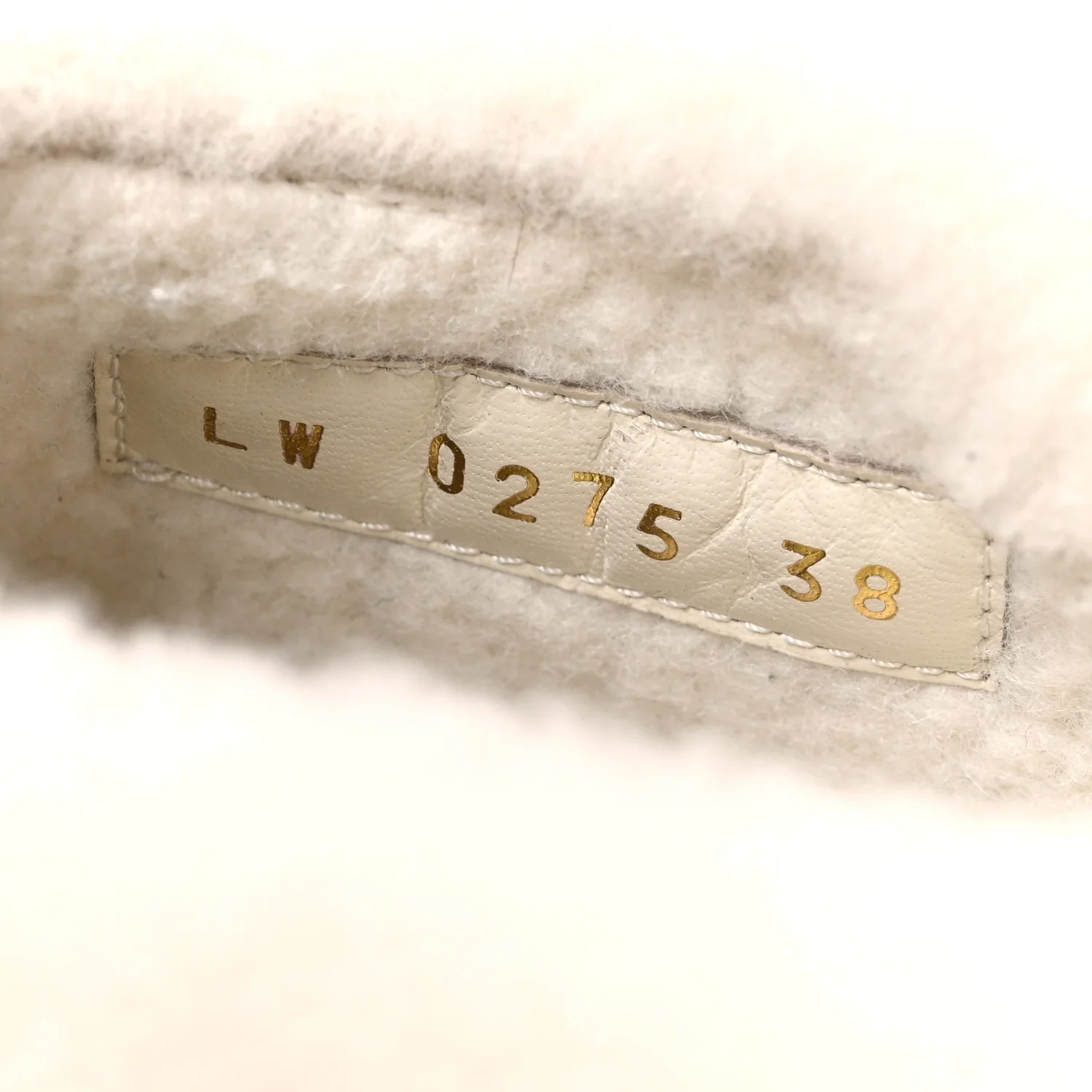 Suede Calfskin Shearling Monogram Debossed Cortina Closed Mule 38 Light Beige - Top Club