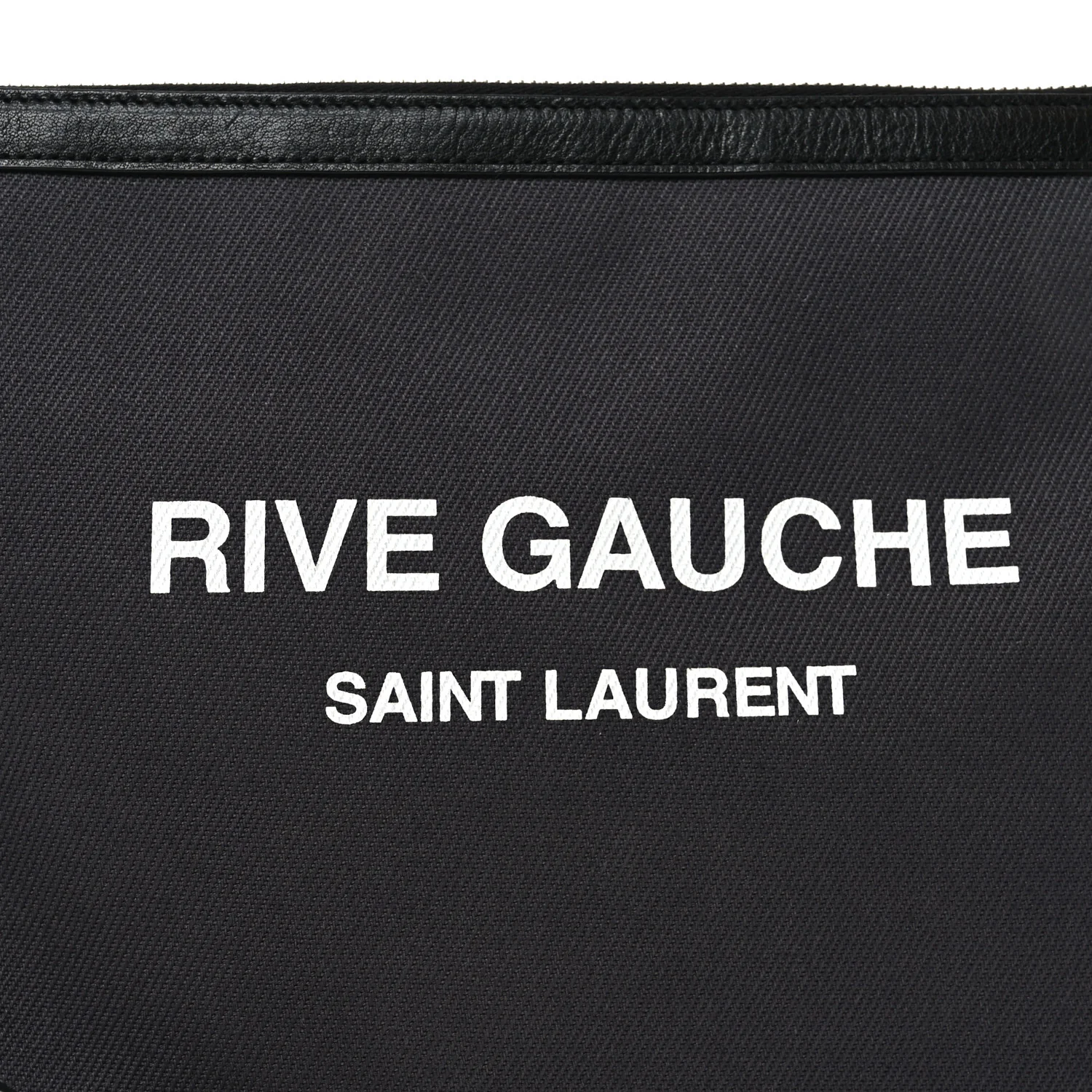 Linen Canvas Rive Gauche Zipped Pouch Black - Top Club