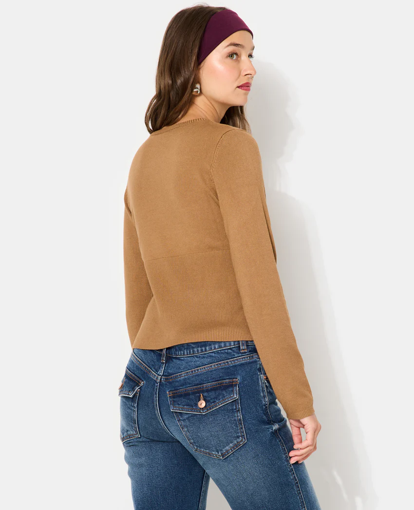 Pimkie Gilet en maille fine avec grand bord-côtes