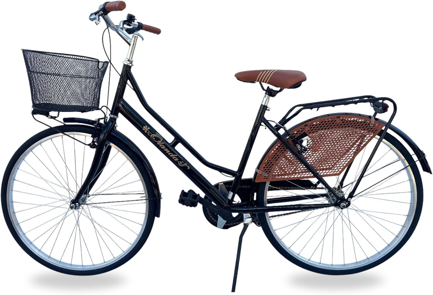 Bicicletta Donna da Passeggio Olanda Misura 26 Bici da città Vintage retrò con Cestino Nero