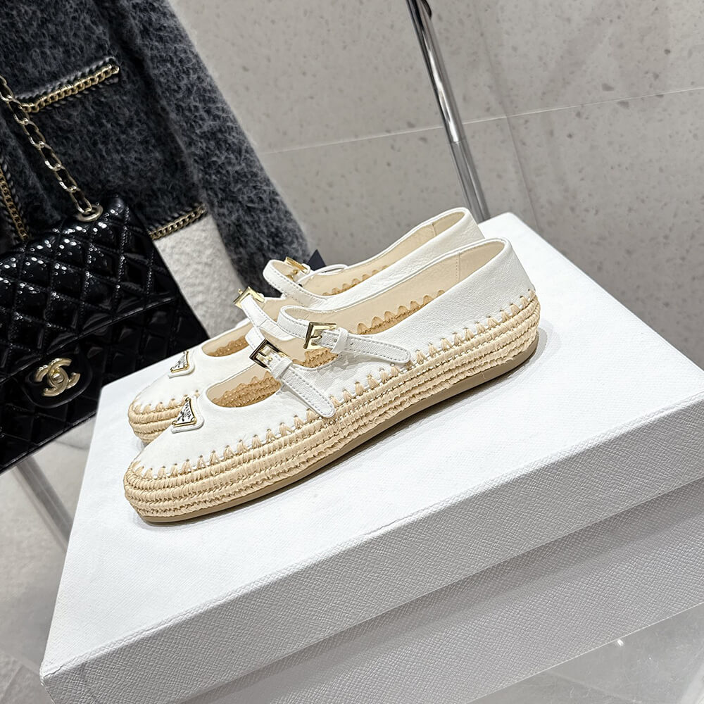 PRADA Nappa leather and raffia ballerinas - Top Club