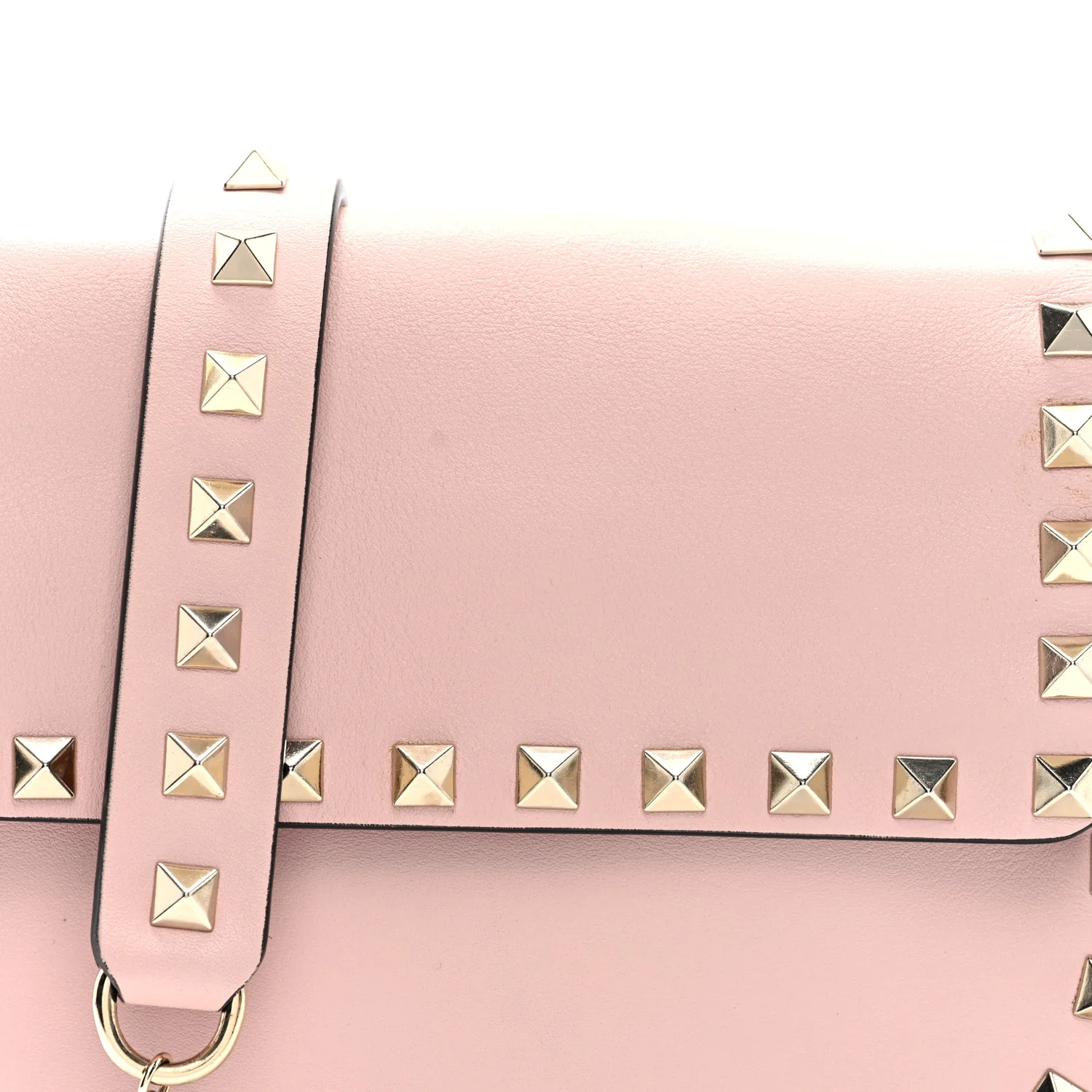 Vitello Rockstud Crossbody Saddle Bag Water Rose - Top Club