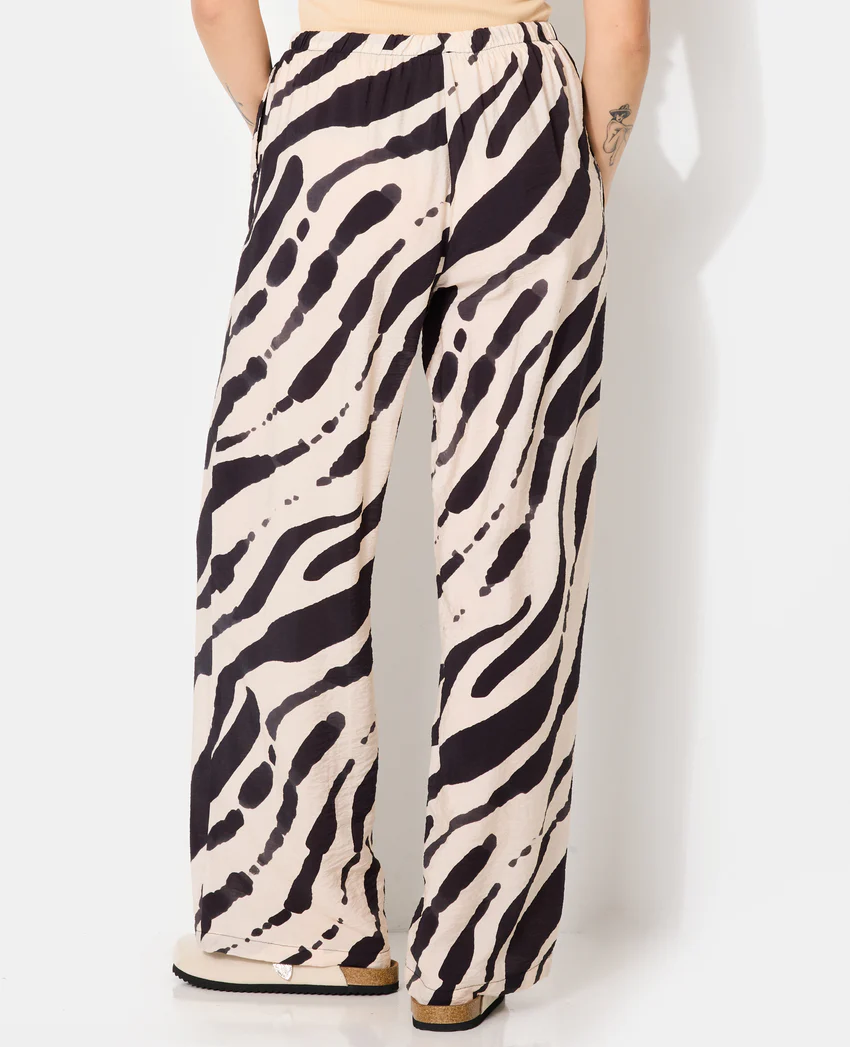 Pimkie Pantalon fluide avec lien coulissé motifs zébrés