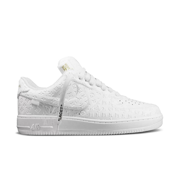 NIKE AIR FORCE 1 LOUIS VUITTON TRIPLE WHITE   LVS109 - Sneaker Replica Workshop