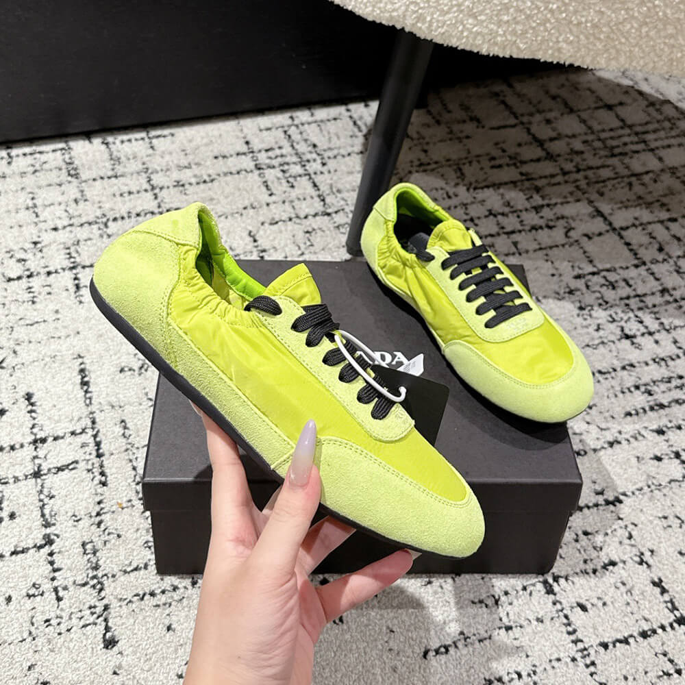 PRADA Collapse Re-Nylon and suede elasticized sneakers - Top Club