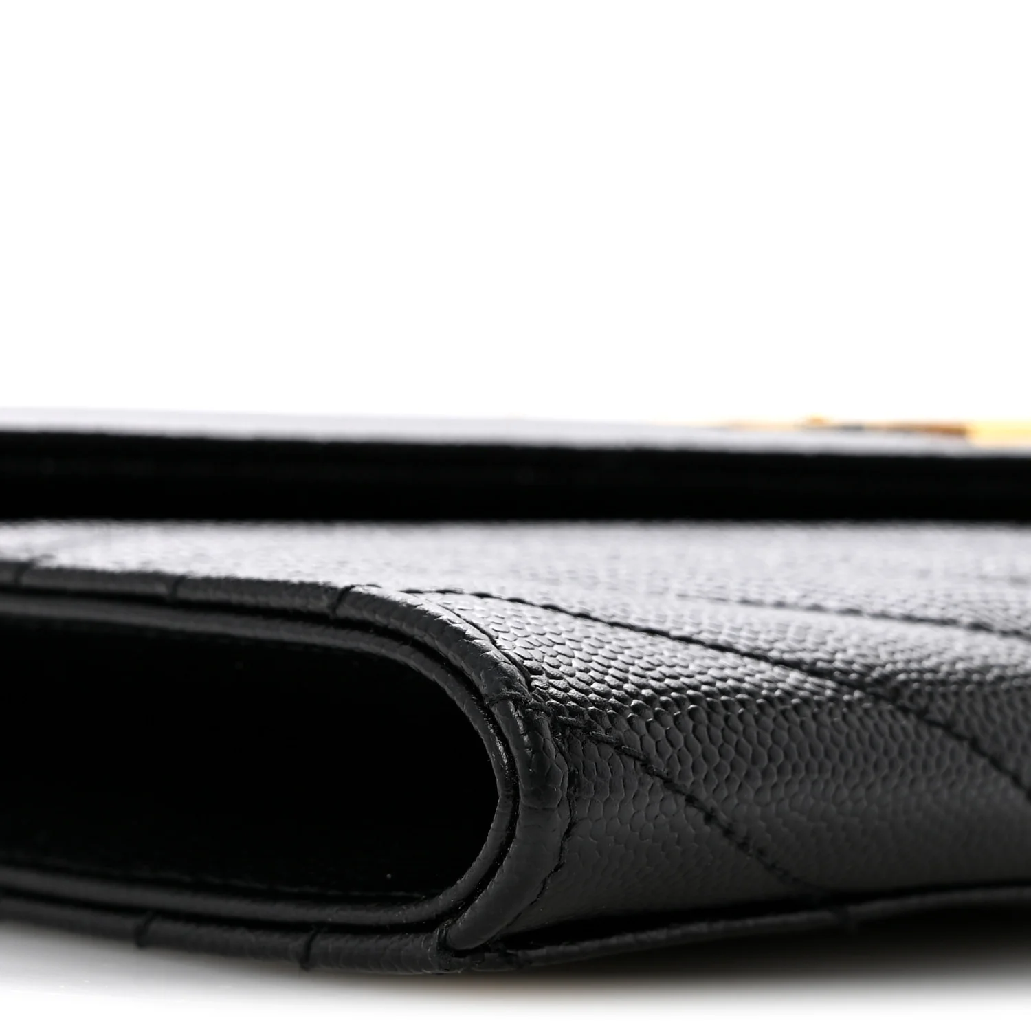 Grain De Poudre Matelasse Chevron Monogram Envelope Clutch Black - Top Club