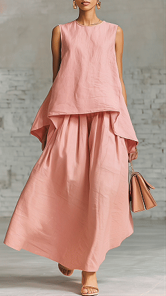 Women's Cotton-Blend Sleeveless Top and Maxi Skirt Set - Nordfashionstorm - Women's Clothing, Fashion for You - Nordfashionstorm.com