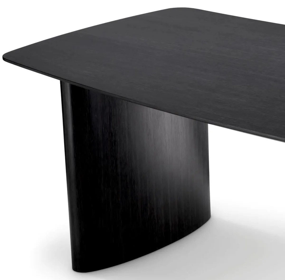 Luxury dining table black gray 230 x 120 x H. 76.5 cm - solid wood kitchen table with slightly curved table top - dining room furniture - kitchen furniture - luxury furniture - luxury furnishings