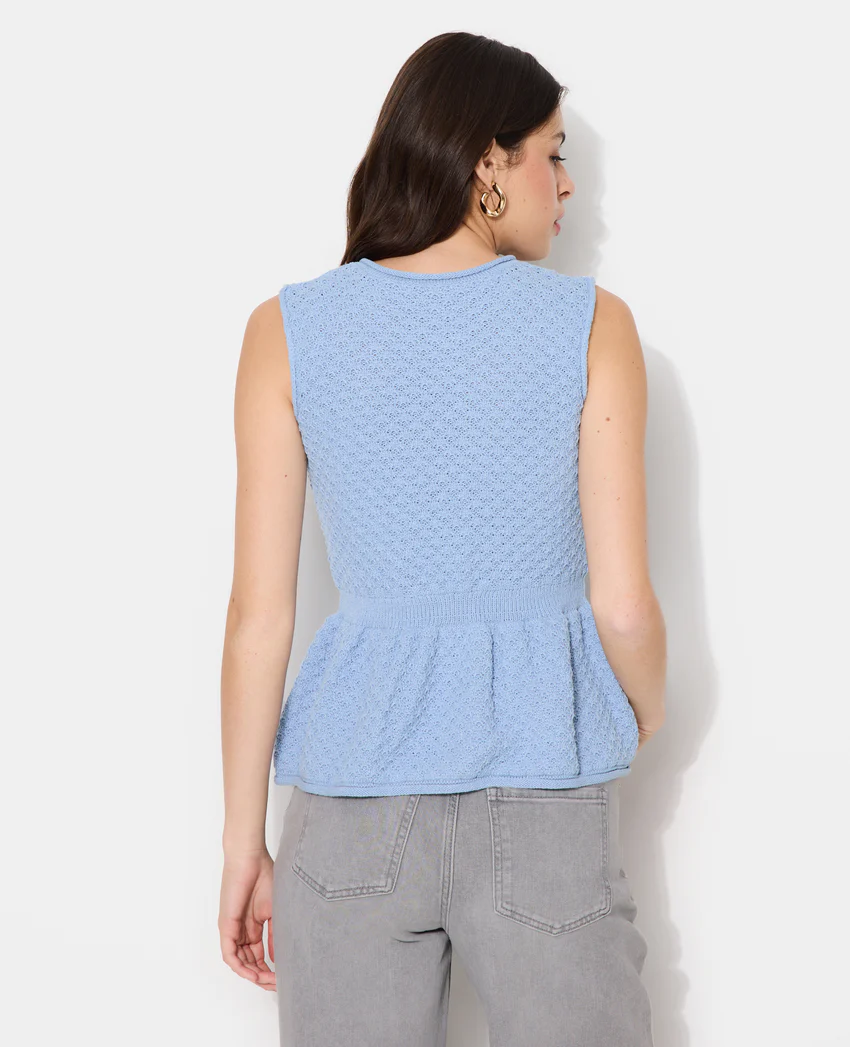 Pimkie Gilet sans manches peplum avec boutons fantaisie