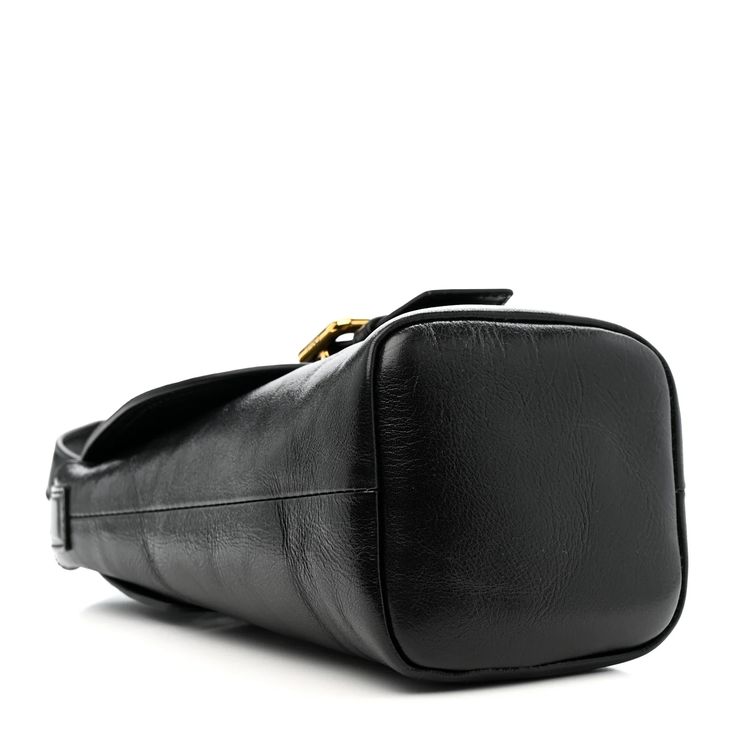 Shiny Calfskin Camera Crossbody Black - Top Club