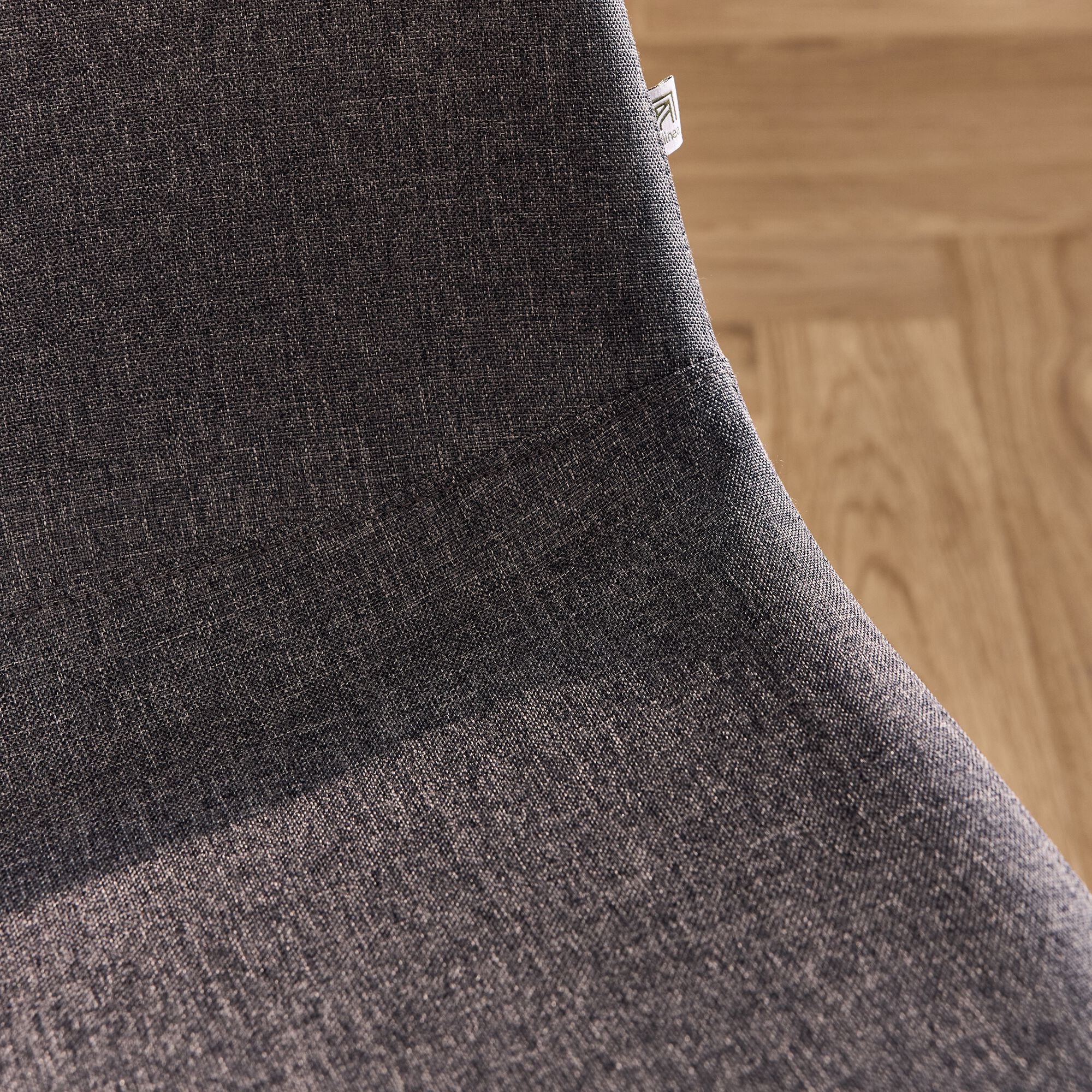 LOANA - Chaise en acier effet bois et tissu - gris ardoise