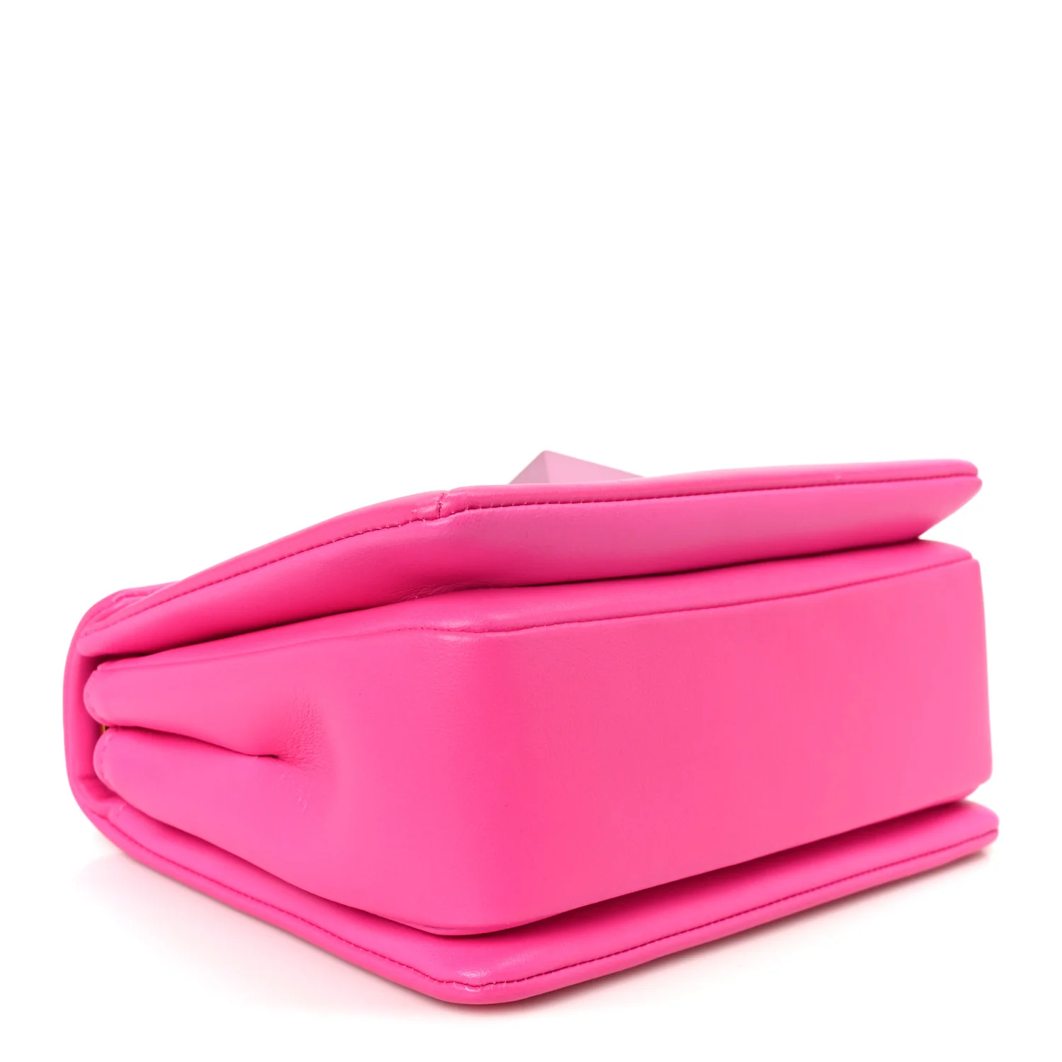 Nappa Monochrome One Stud Chain Clutch Pink PP - Top Club