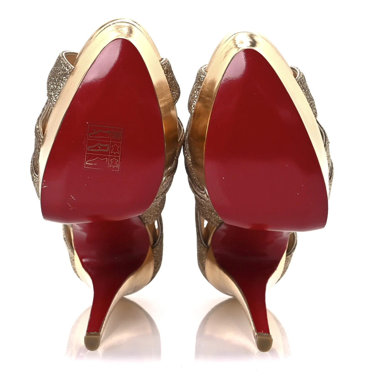 Glitter Mini Specchio Balota Platform Sandals 37.5 Gold - Top Club