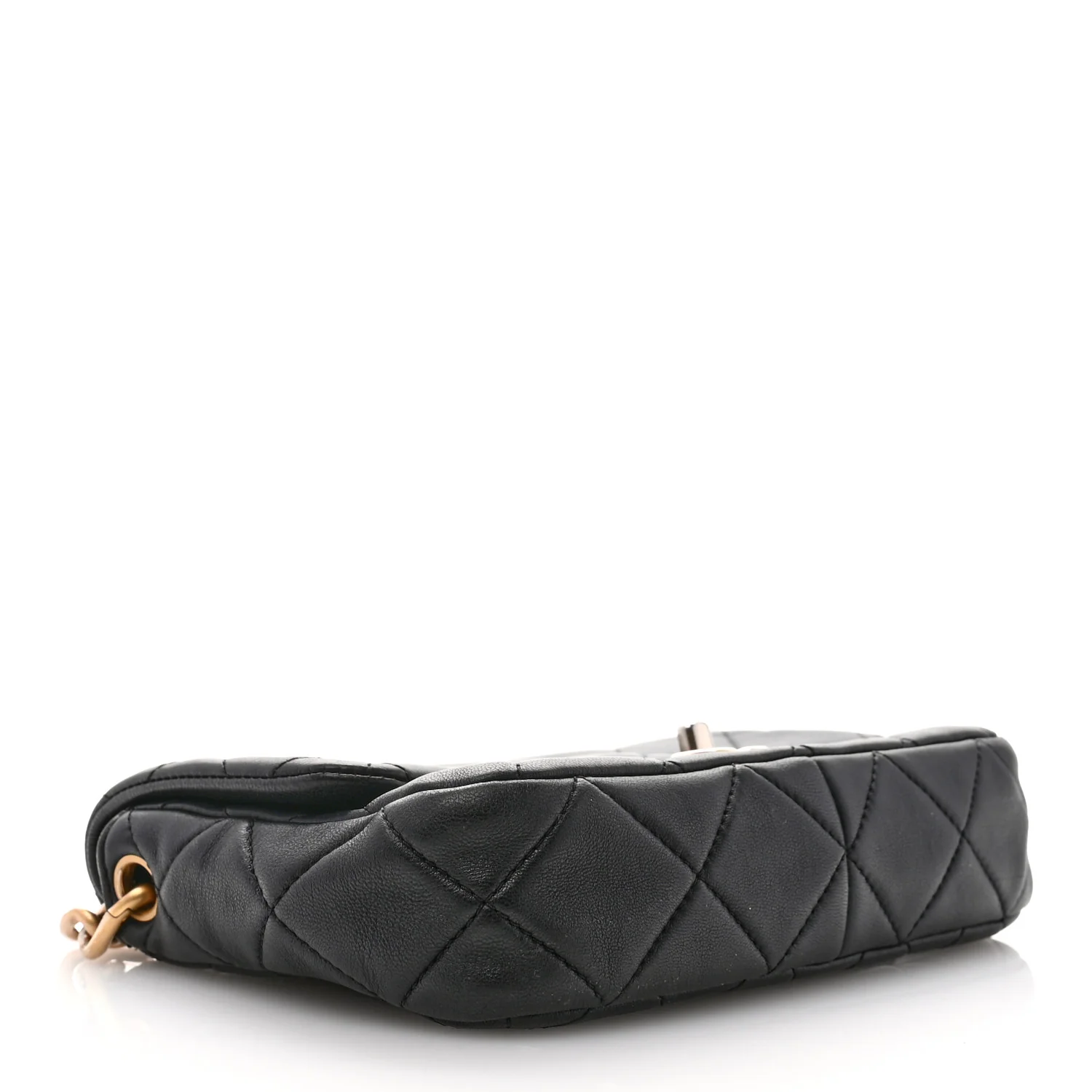 Lambskin Quilted Chain Flap Black - Top Club