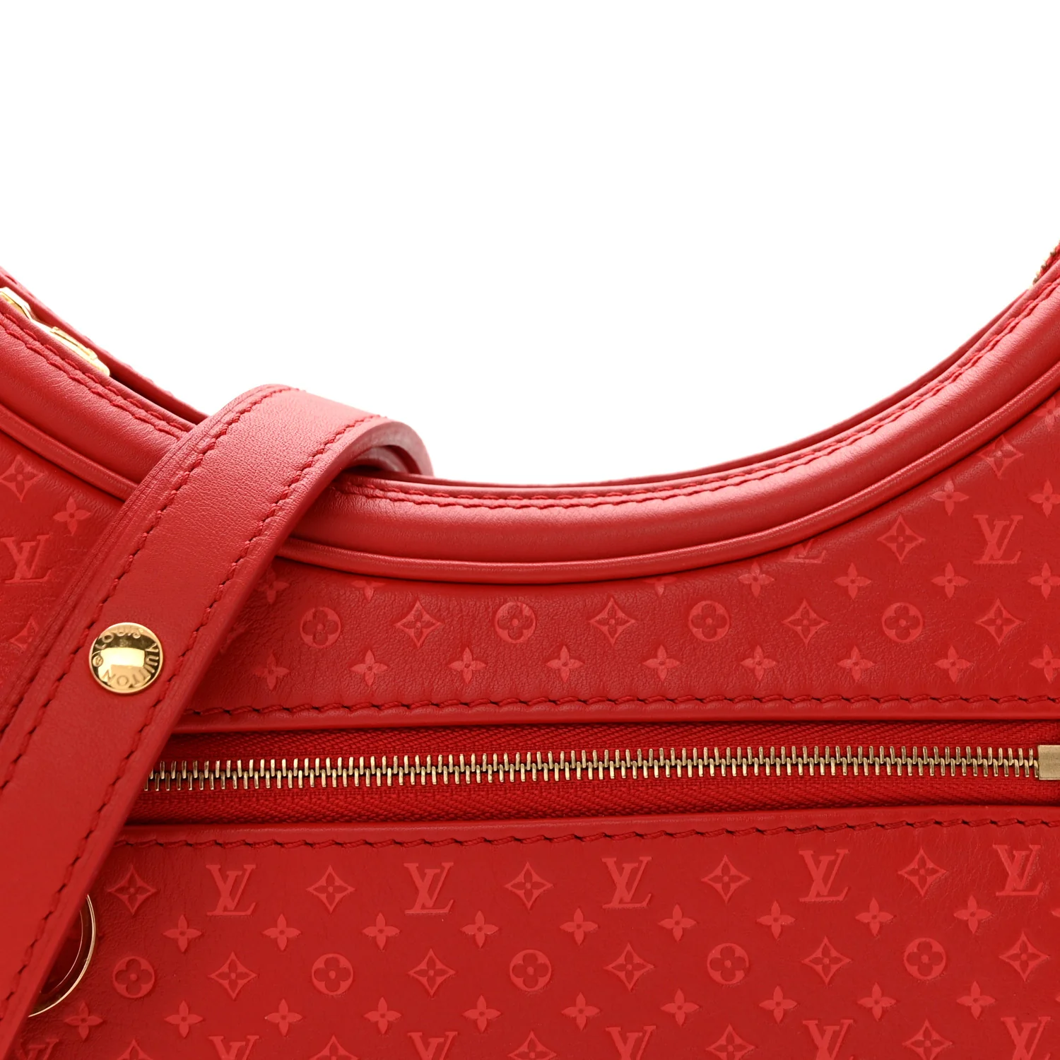 Calfskin Nanogram Embossed Loop PM Rouge - Top Club