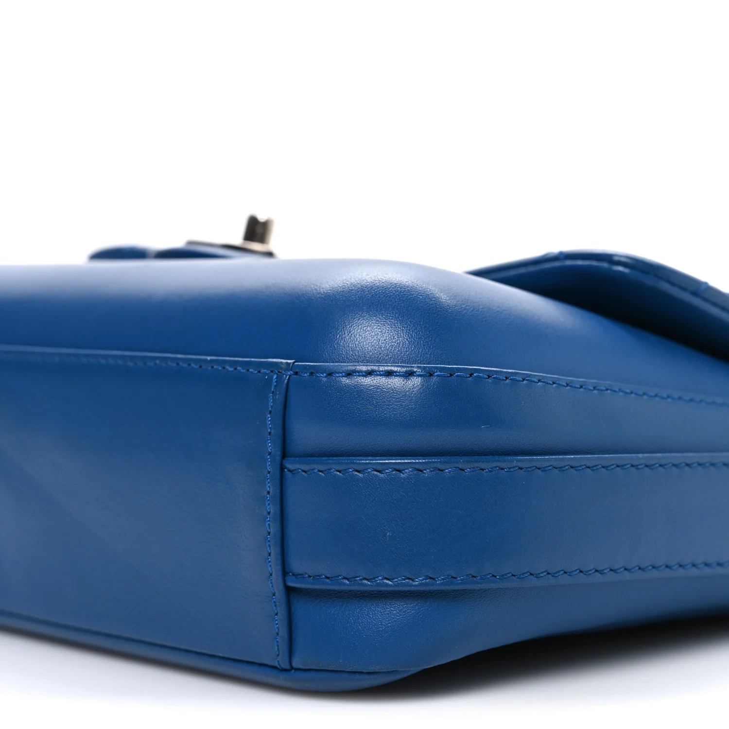 Calfskin Quilted Medium Rock My Shoulder Flap Blue - Top Club