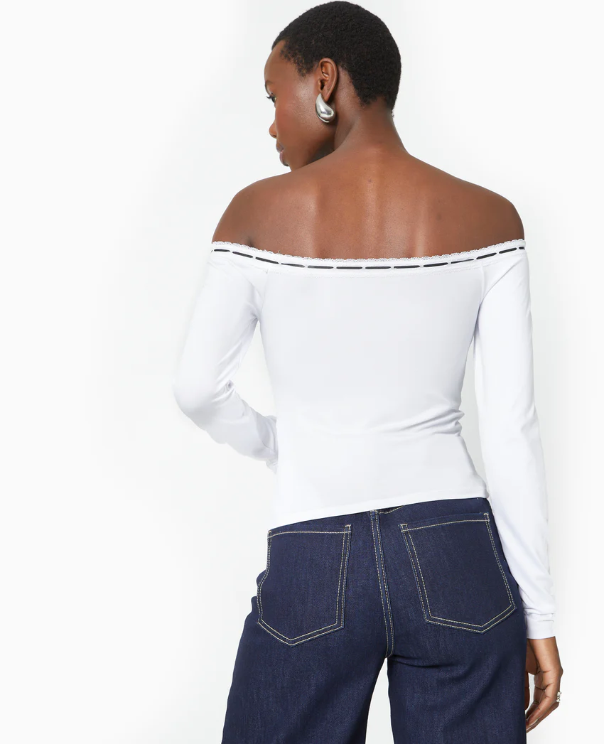 Pimkie Top encolure Bardot avec noeud contrasté
