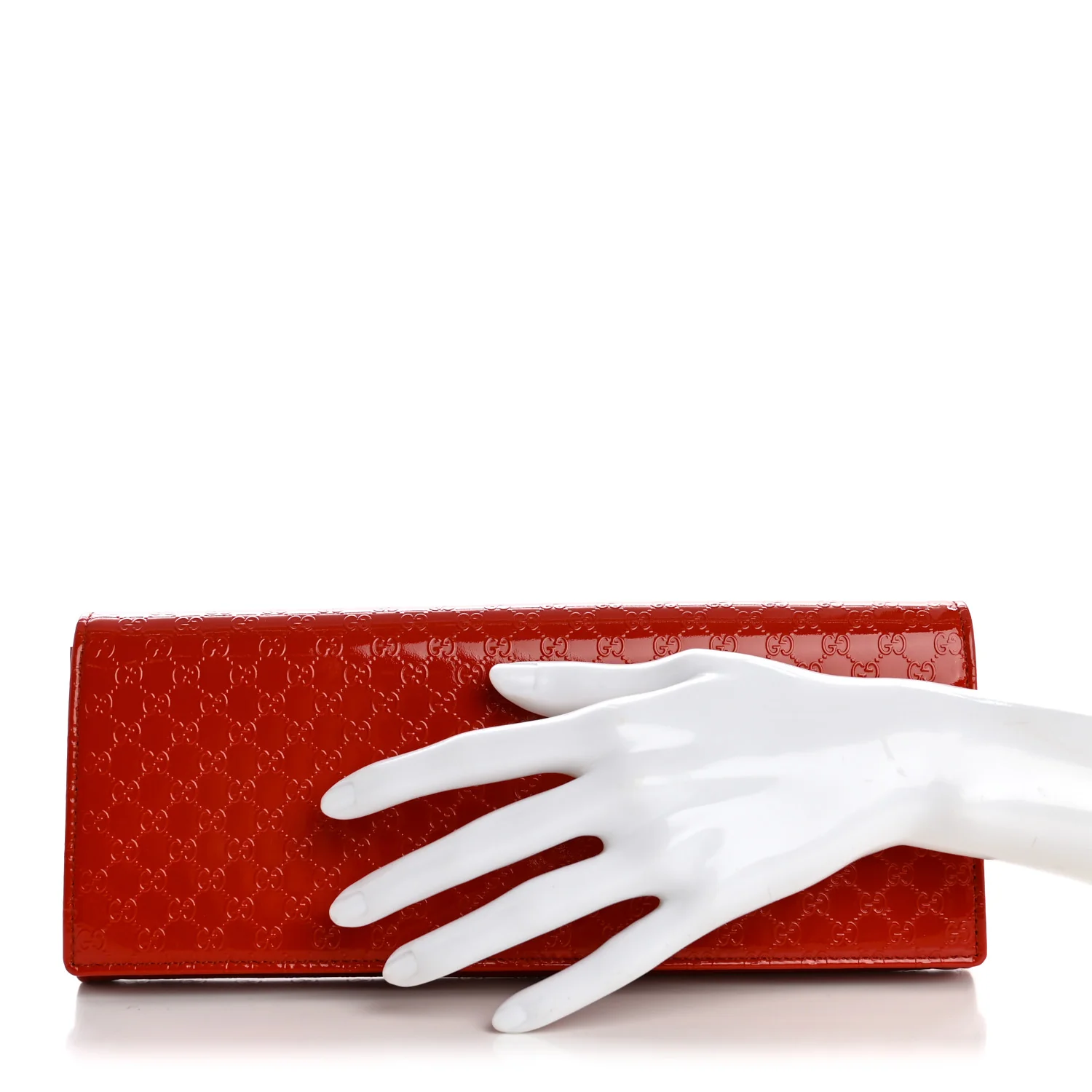 Patent Microguccissima Small Broadway Clutch Red