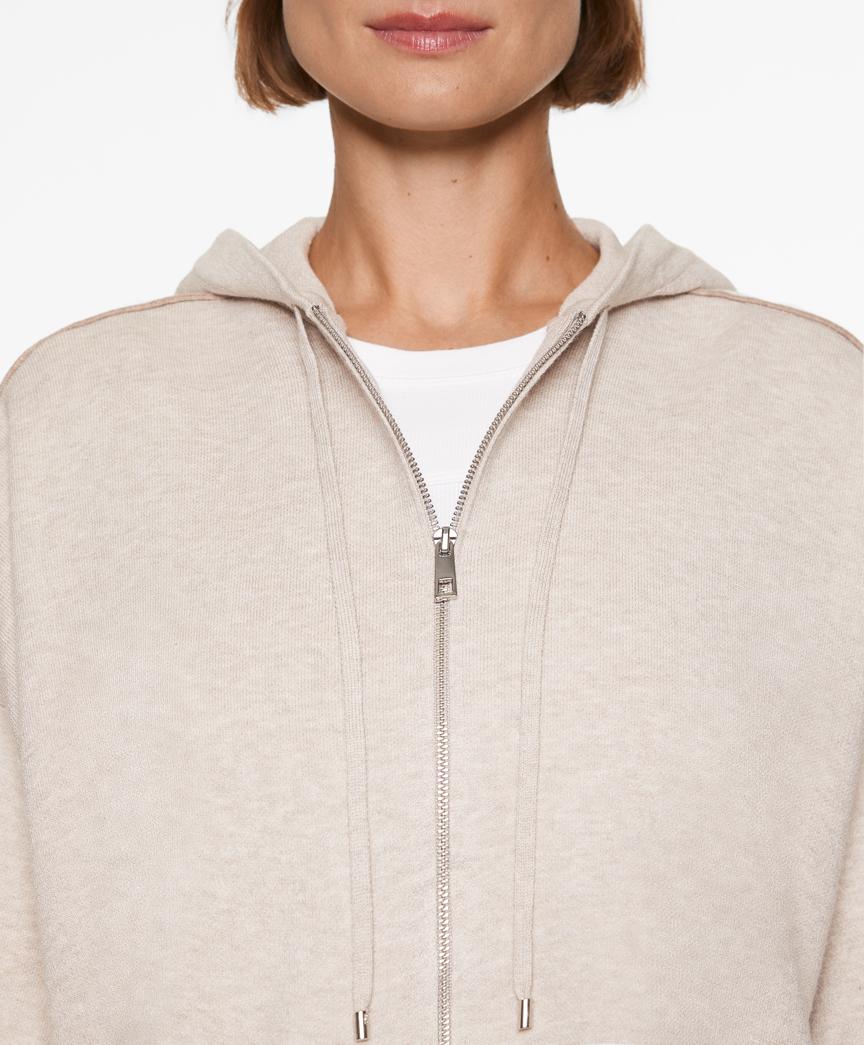 OYSHO Knit zip-up jacket with piping