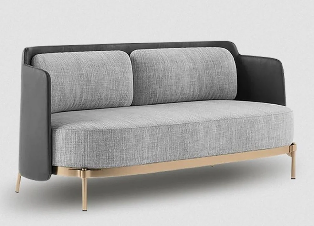 Luxury Sofa Gray / Black / Brass 163 cm - Living Room & Hotel Furniture