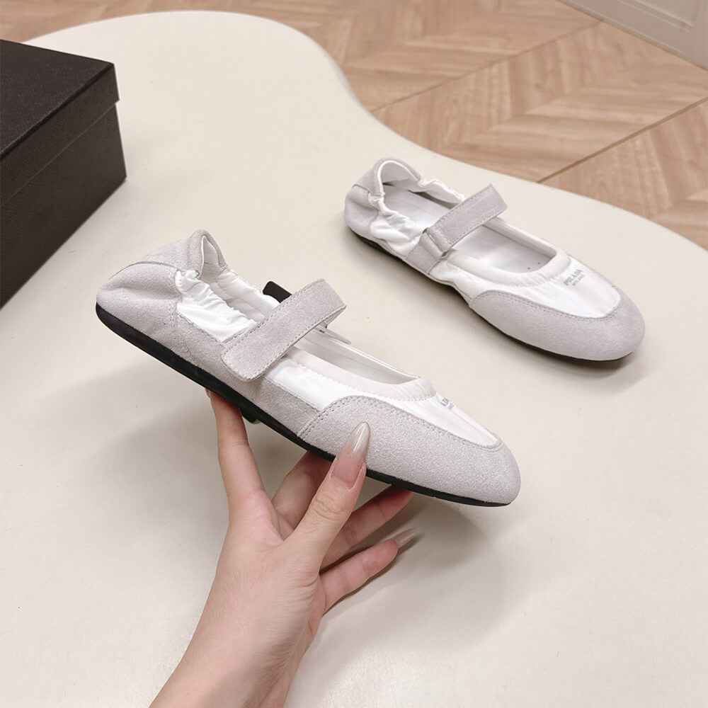 PRADA Re-Nylon and suede ballet flats - Top Club