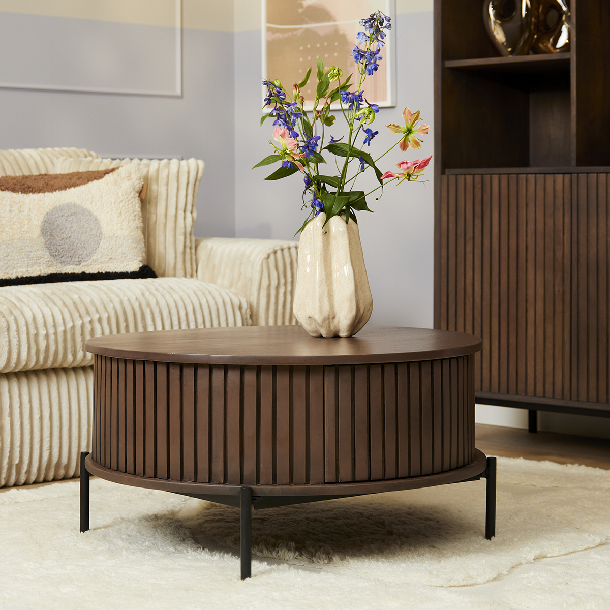 Salontafel De Bokke rond Bruin