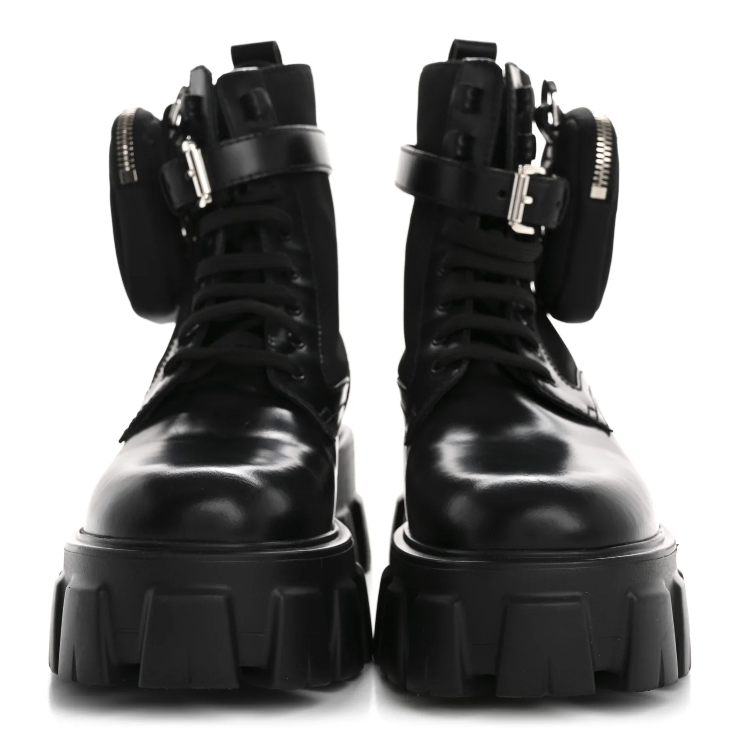 Spazzolato Rois Nylon Metal Triangle Logo Monolith Pouch Pocket 55mm Boots 36.5 Black - Top Club