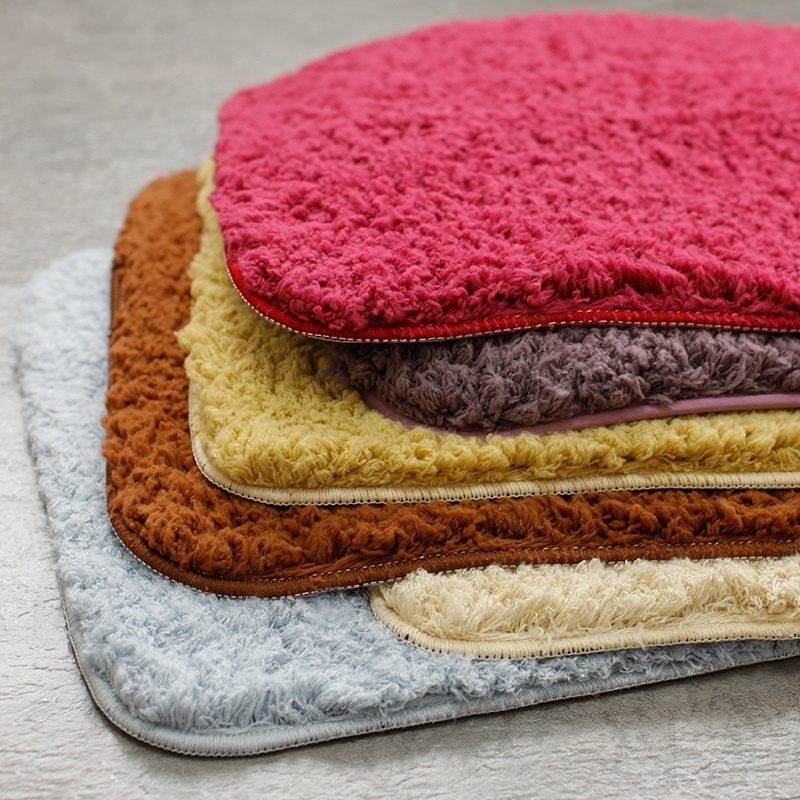 1.7cm Pile Height Polyester Water Absorbent Washable Shaggy Carpet Non-slip Door Mat Rugs Bathroom Mat