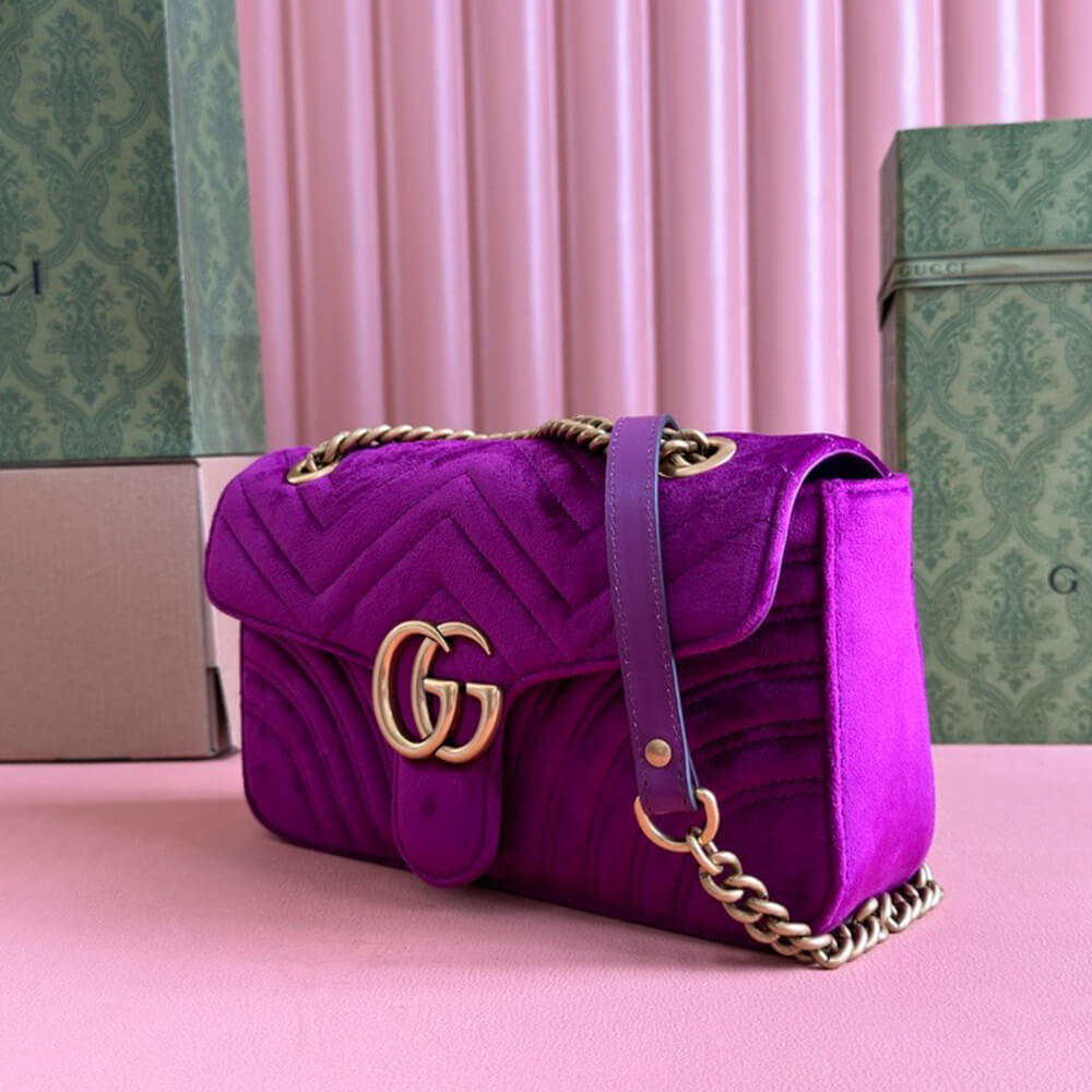 GG Velvet Small Marmont shoulder bag - Top Club