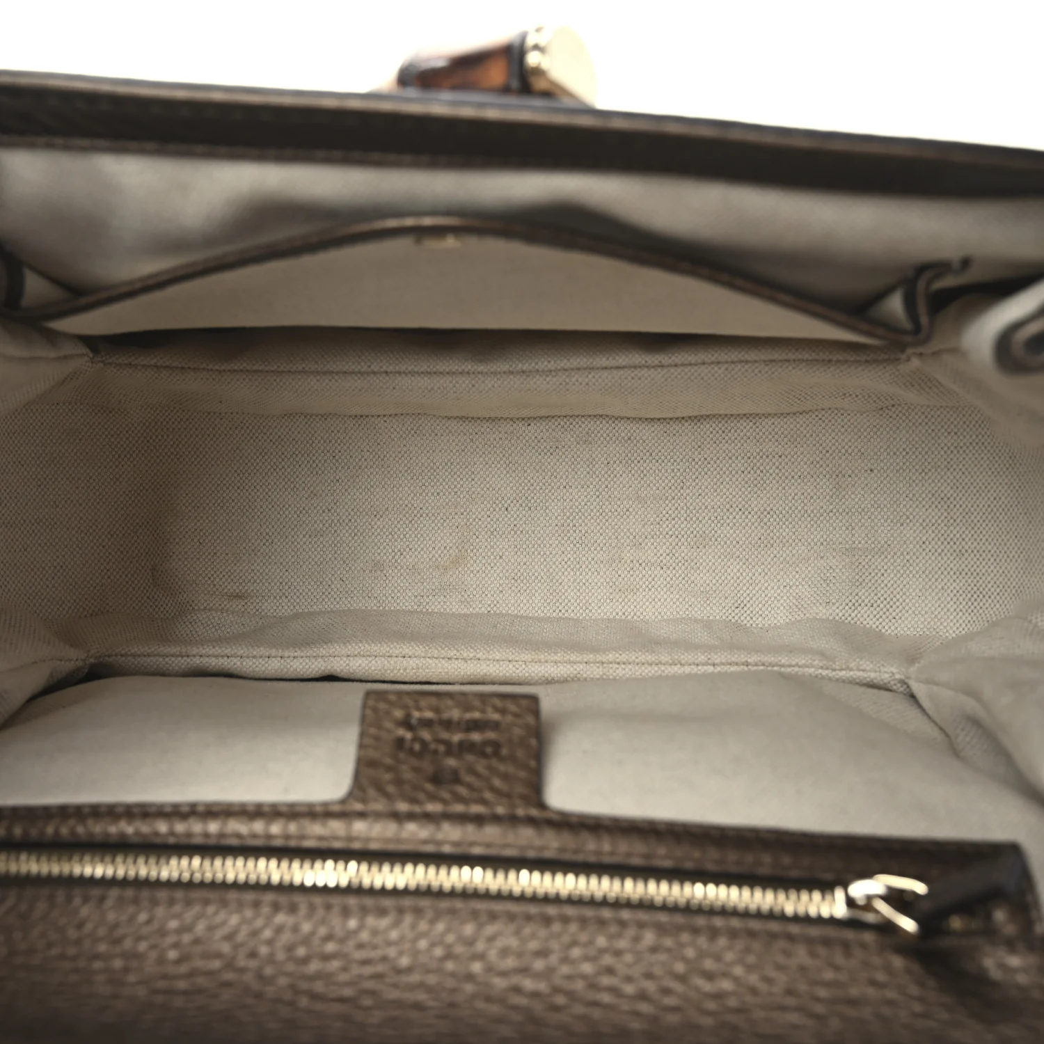 Metallic Calfskin Medium New Bamboo Top Handle Bag Bronze - Top Club