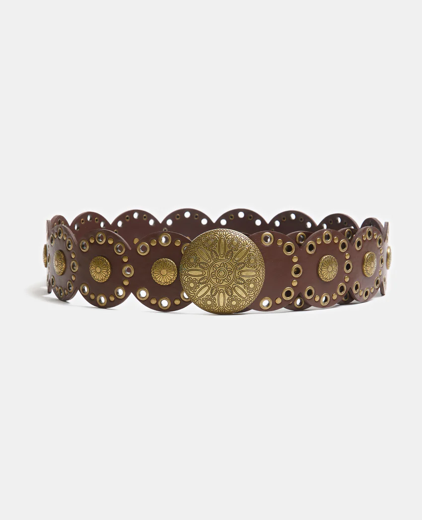Pimkie Ceinture avec œillets et décos métalliques