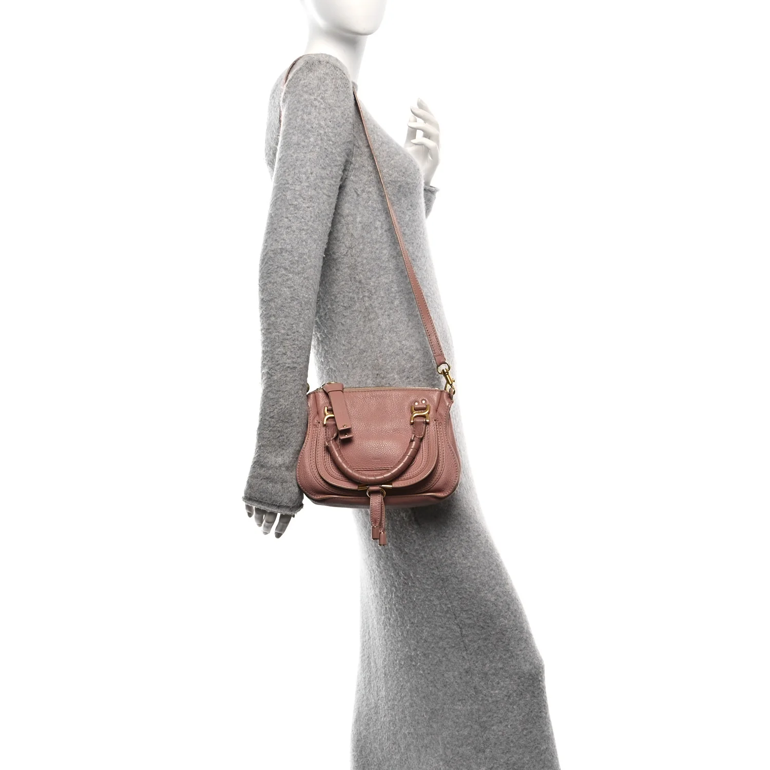 Calfskin Mini Marcie Satchel Light Pink - Top Club
