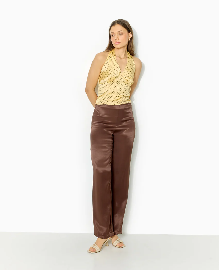 Pimkie Top dos-nu en satin motif pois